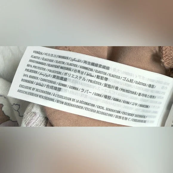 NWT A&F light brown floral print Halter Linen-Blend Mini Dress - Picture 11 of 12